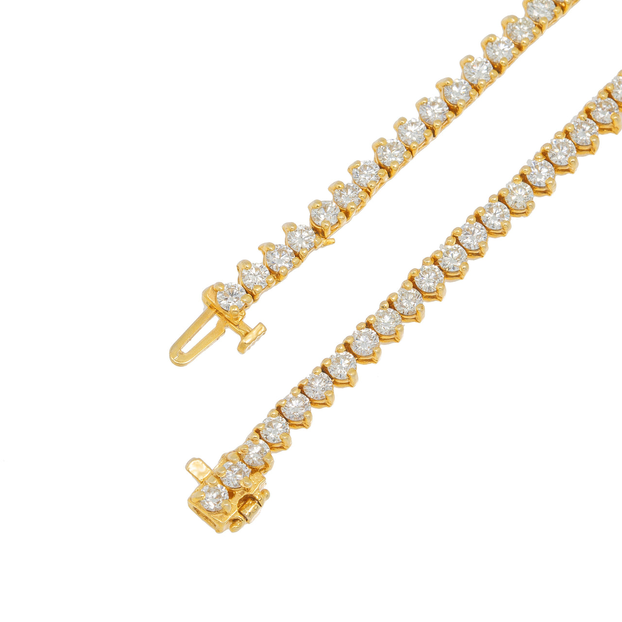 14k 3 Prong Tennis Necklace 14.42ctw