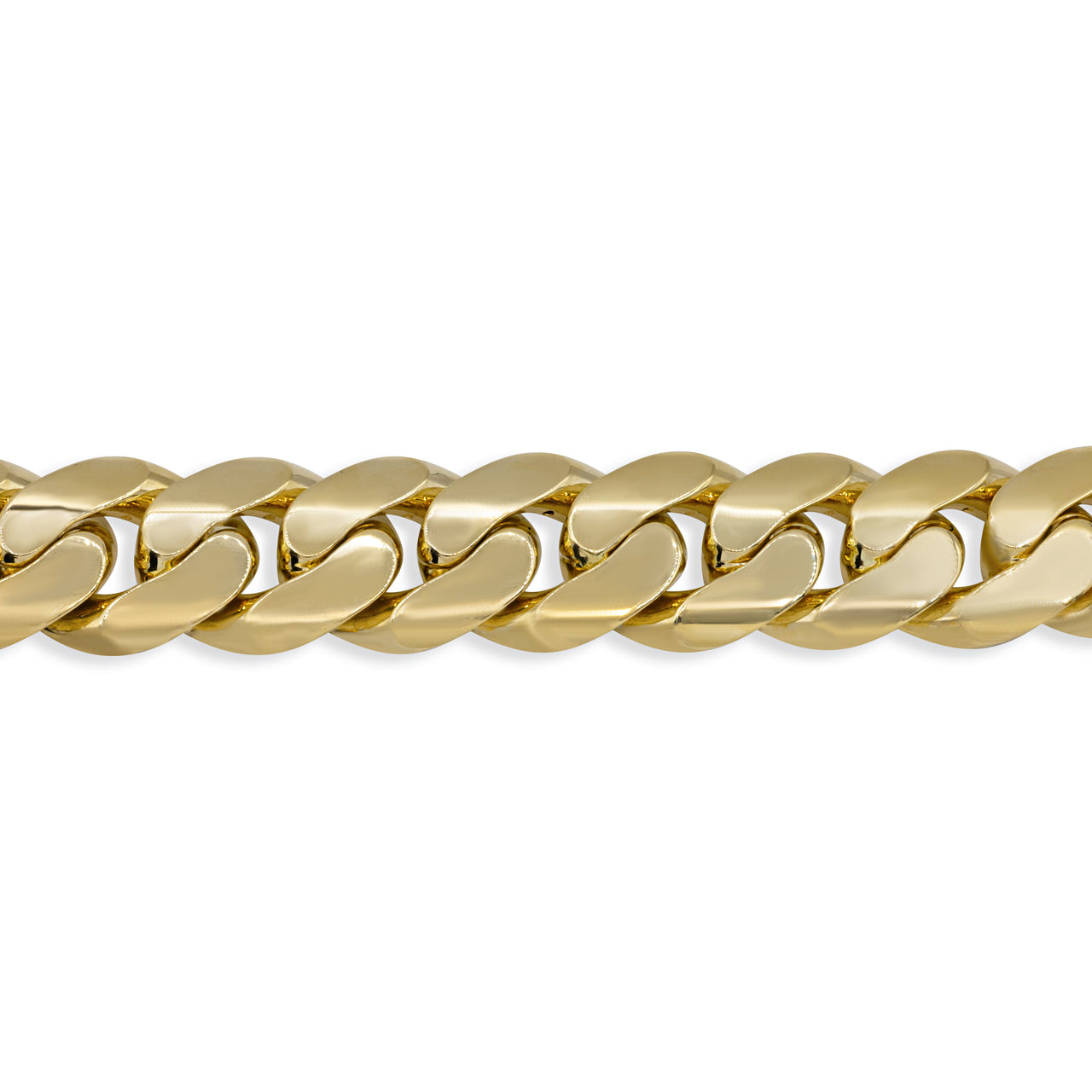 14K Hollow Yellow Gold Mens Cuban Link Bracelet 20MM