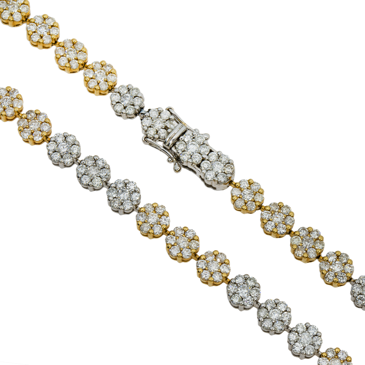 14k two tone cluster chain