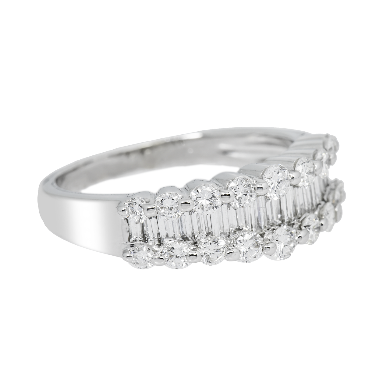 14k white gold baguette engagement ring