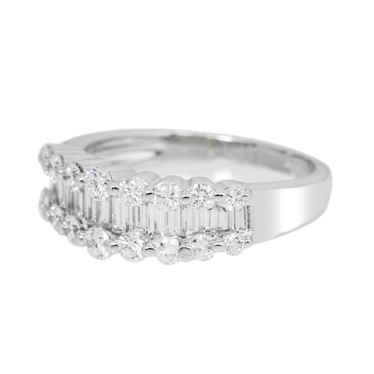 14k white gold baguette engagement ring