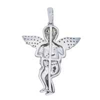 Thumbnail for 14k white gold diamond angel pendant