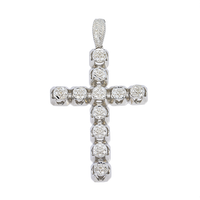 Thumbnail for 14k white gold diamond cross