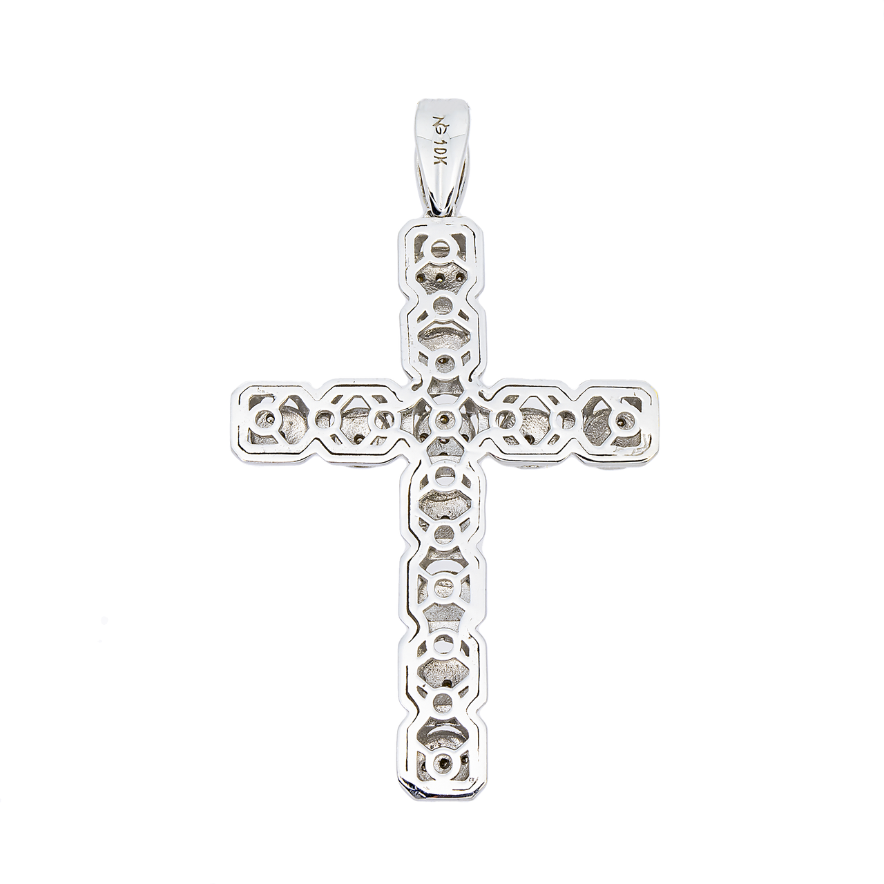 14k white gold diamond cross