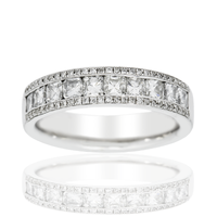 Thumbnail for 14k white gold diamond princess cut band