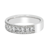 Thumbnail for 14k white gold diamond princess cut band