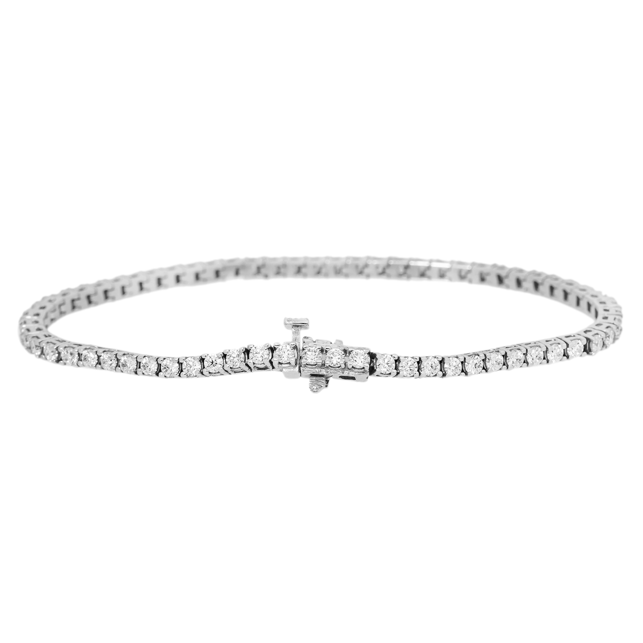 14k White gold lab diamond tennis bracelet