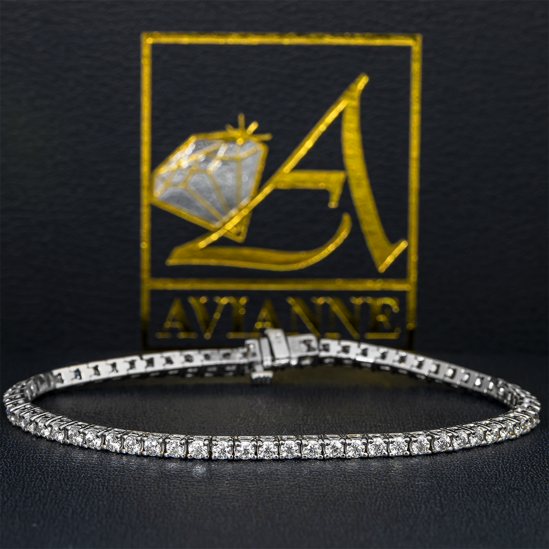 14k White gold lab diamond tennis bracelet