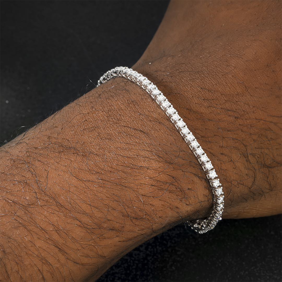 14k White gold lab diamond tennis bracelet