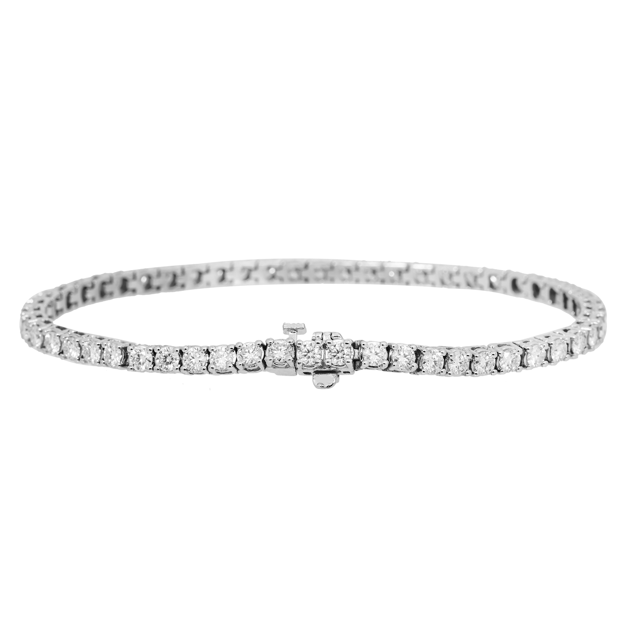 14k white gold lab diamond tennis bracelet