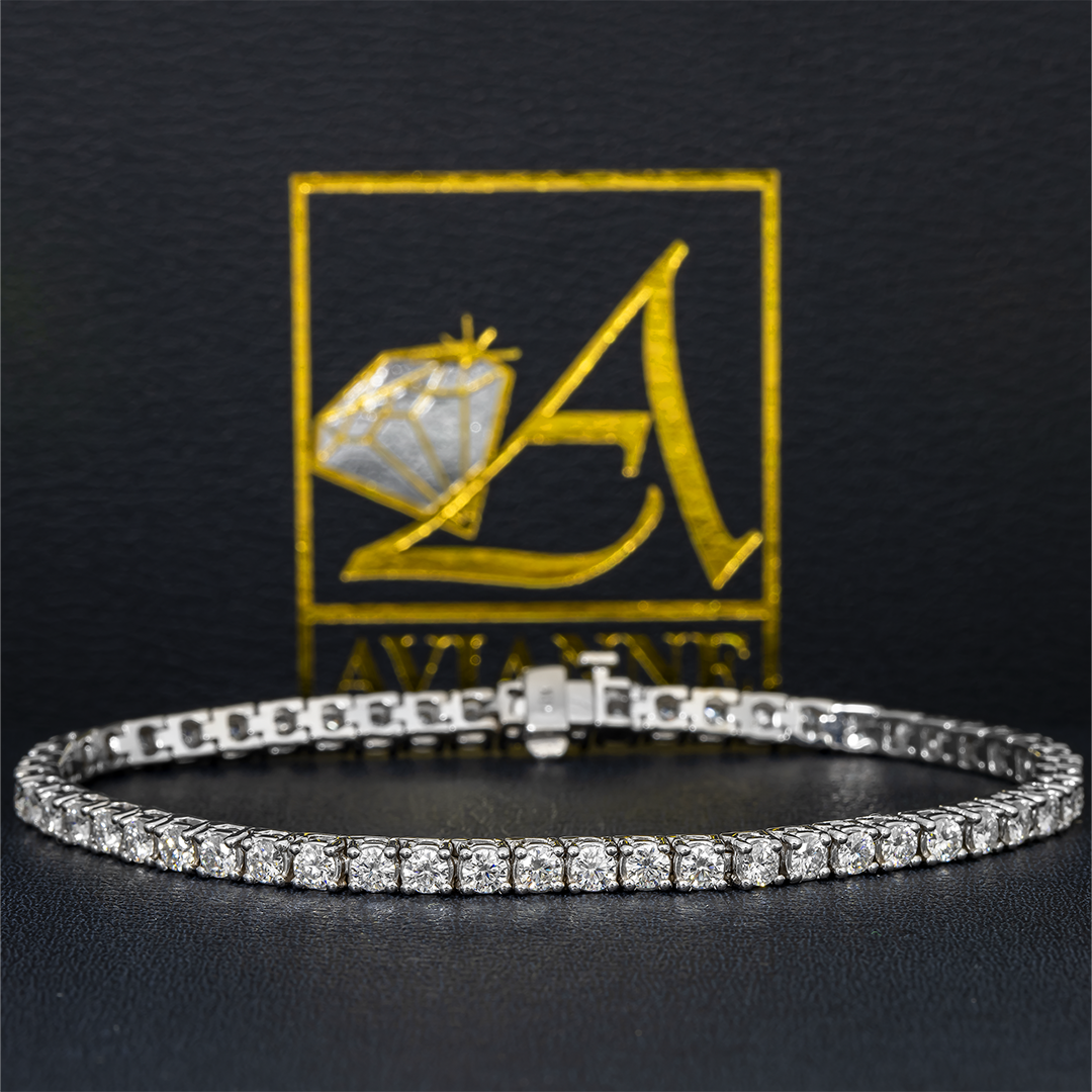 14k white gold lab diamond tennis bracelet