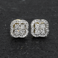 Thumbnail for 14k yellow gold cluster stud earrings