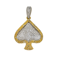 Thumbnail for 14k yellow gold diamond spade pendant