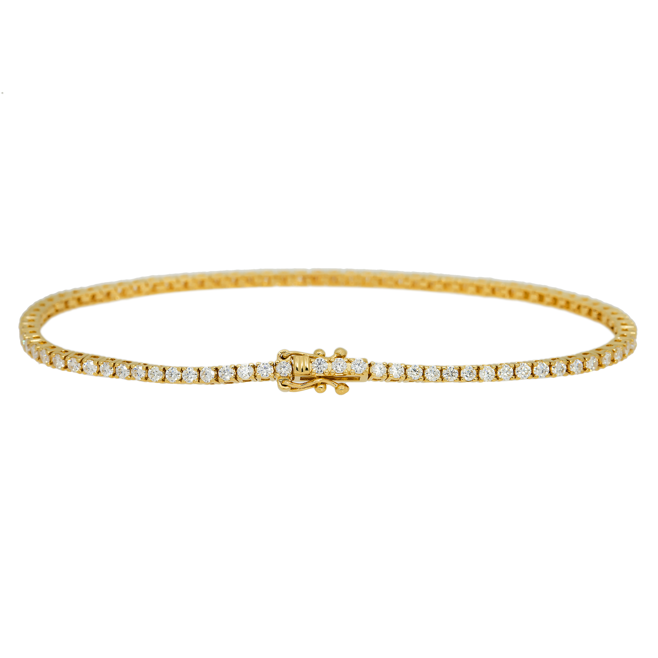 14k yellow gold lab diamond tennis bracelet