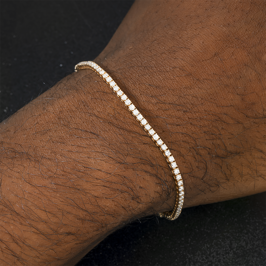 14k yellow gold lab diamond tennis bracelet