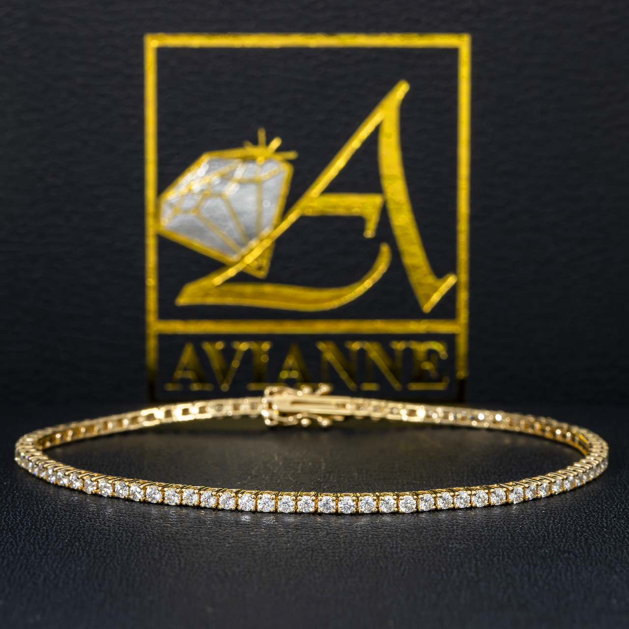 14k yellow gold lab diamond tennis bracelet