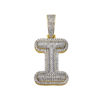 Thumbnail for 14k yellow gold letter I pendant