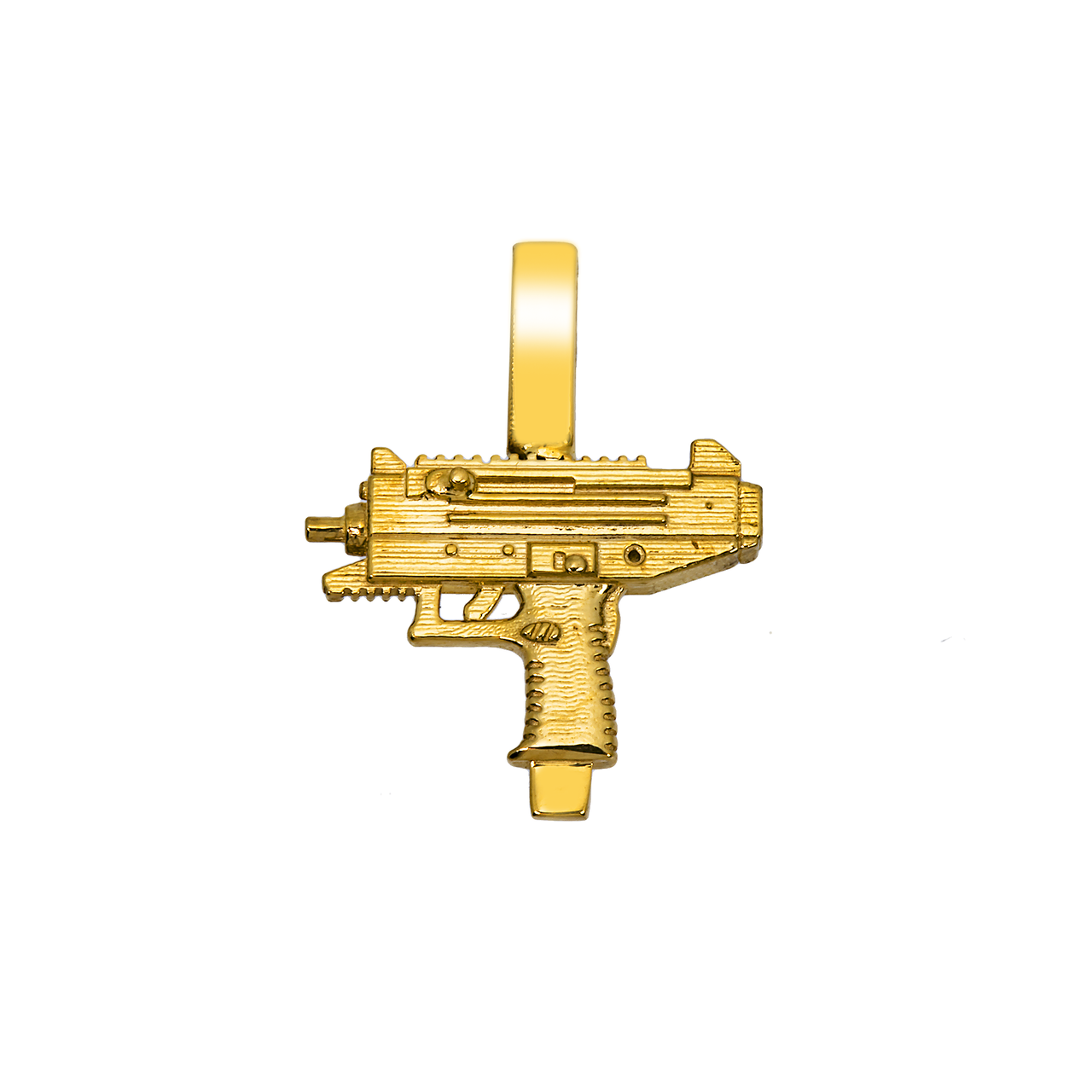 14k yellow gold uzi pendant