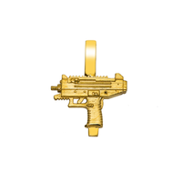 Thumbnail for 14k yellow gold uzi pendant