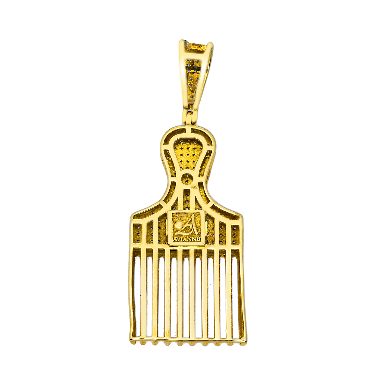 10k Yellow Gold Paintbrush Tassel Pendant 0.50 Ctw