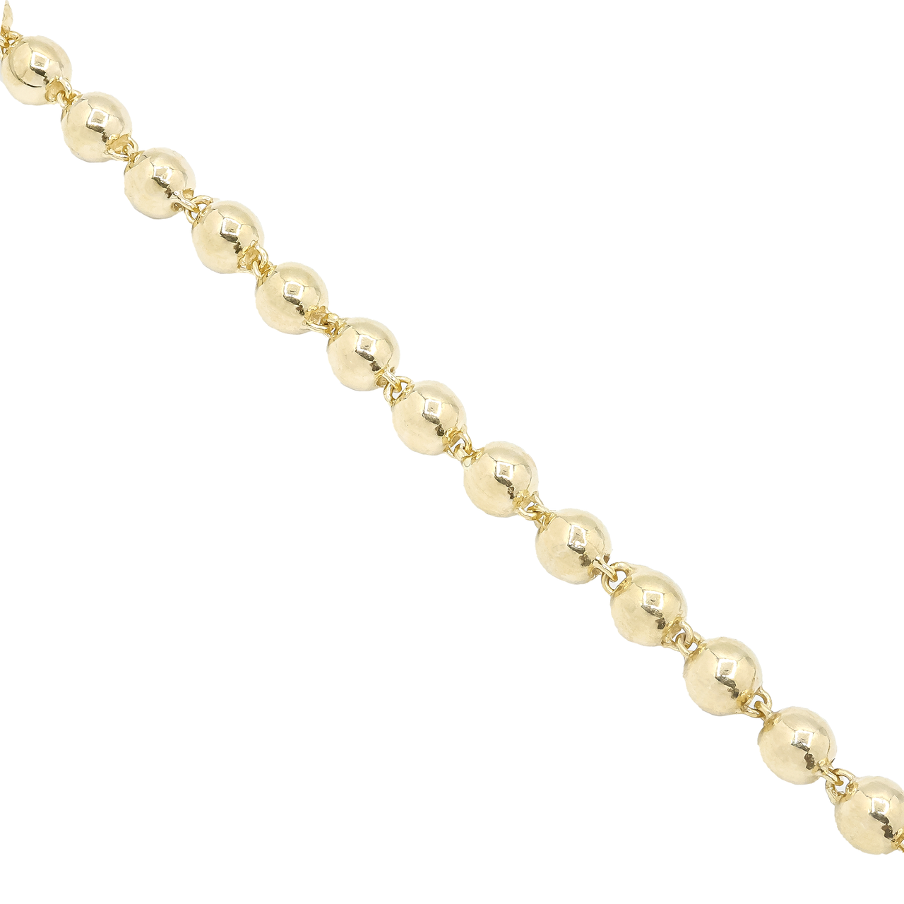 14k Yellow Gold Solid Ball Bead Chain 6.5mm 23in