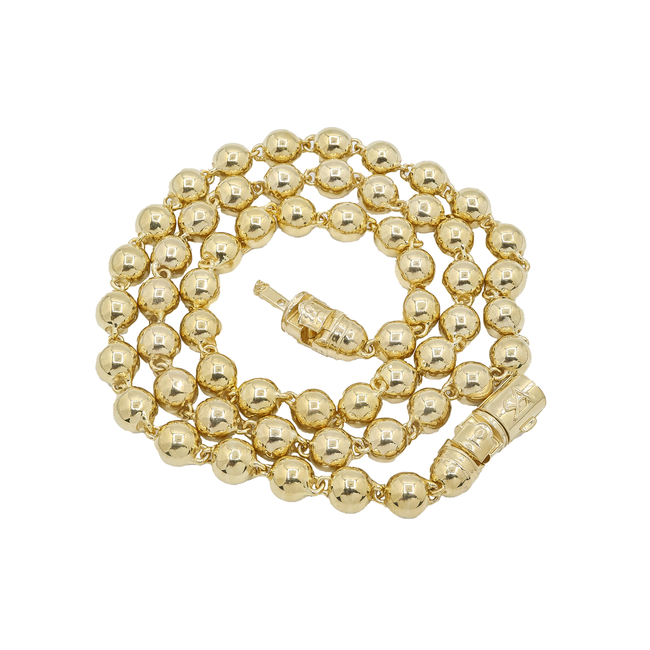 14k Yellow Gold Solid Ball Bead Chain 6.5mm 23in