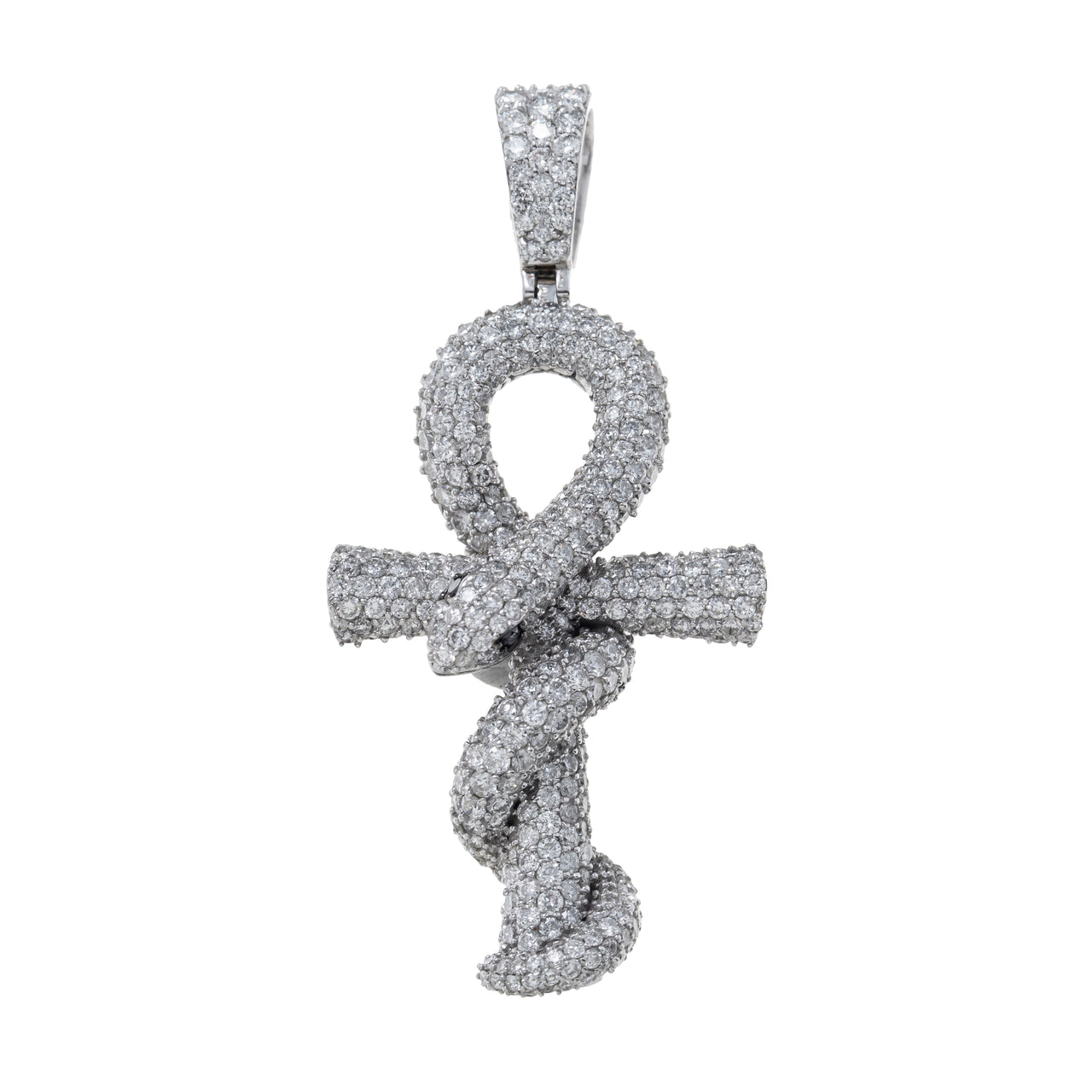 Yellow 14k Yellow Gold Diamond Snake Ankh 3 Ctw