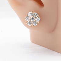 Thumbnail for 14k Rose Gold Lab Diamond Cluster Earrings 1.71 ctw