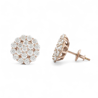 Thumbnail for 14k Rose Gold Lab Diamond Cluster Earrings 2.83 ctw