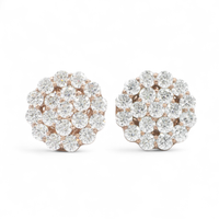 Thumbnail for 14k Rose Gold Lab Diamond Cluster Earrings 2.83 ctw