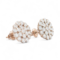 Thumbnail for 14k Rose Gold Lab Diamond Cluster Earrings 2.83 ctw