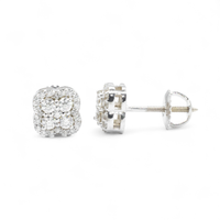 Thumbnail for White 14k White Gold Lab Diamond Cluster Earrings 0.49 ctw