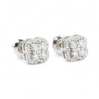 Thumbnail for White 14k White Gold Lab Diamond Cluster Earrings 0.49 ctw