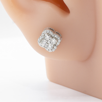 Thumbnail for White 14k White Gold Lab Diamond Cluster Earrings 0.49 ctw