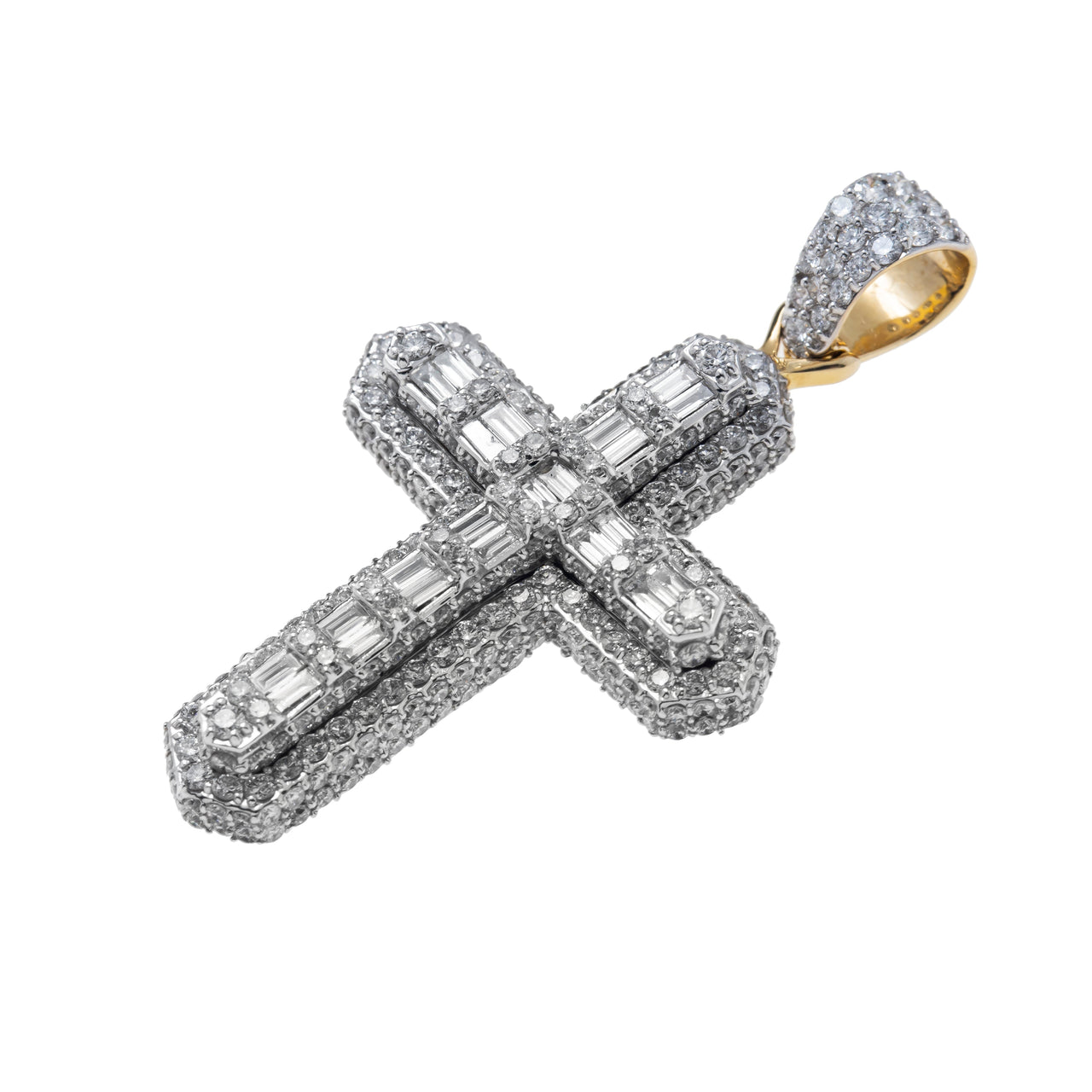 14k Gold Diamond Cross Pendant 2.59 Ctw