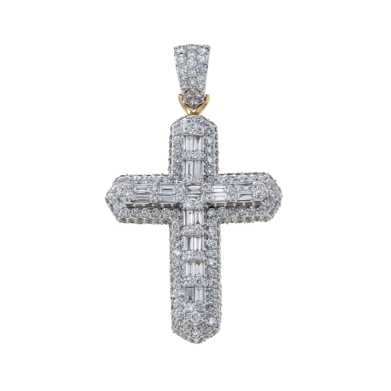 14k Gold Diamond Cross Pendant 2.59 Ctw