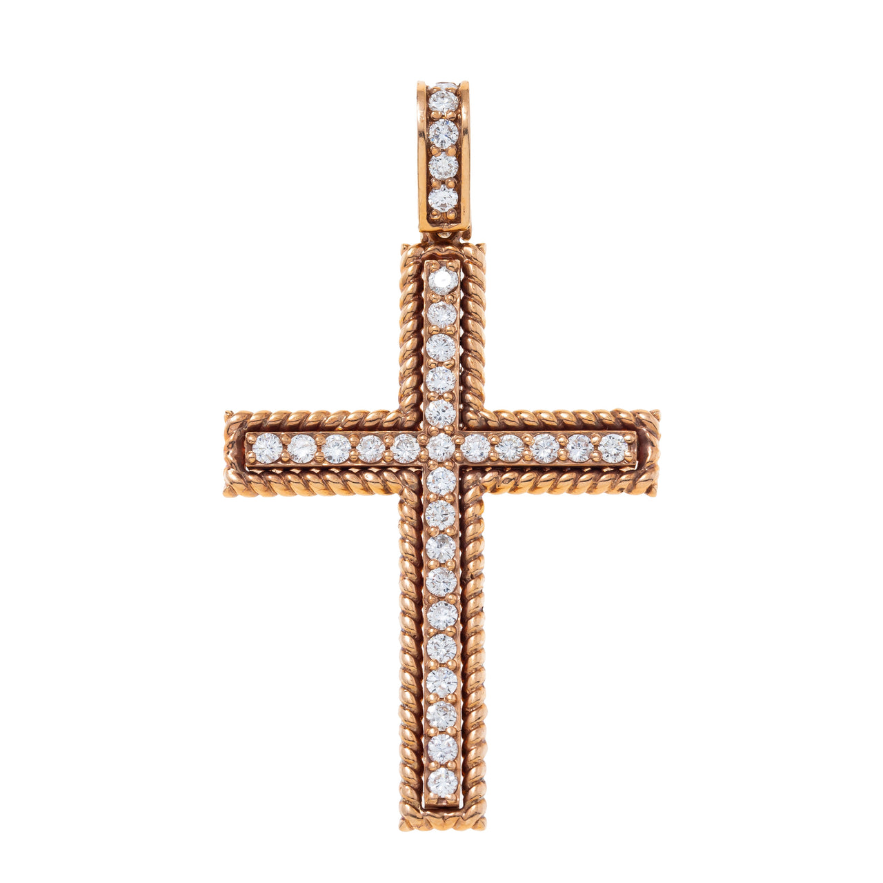 14k White Gold Diamond Cross 2.76 Ctw