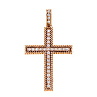 Thumbnail for 14k White Gold Diamond Cross 2.76 Ctw