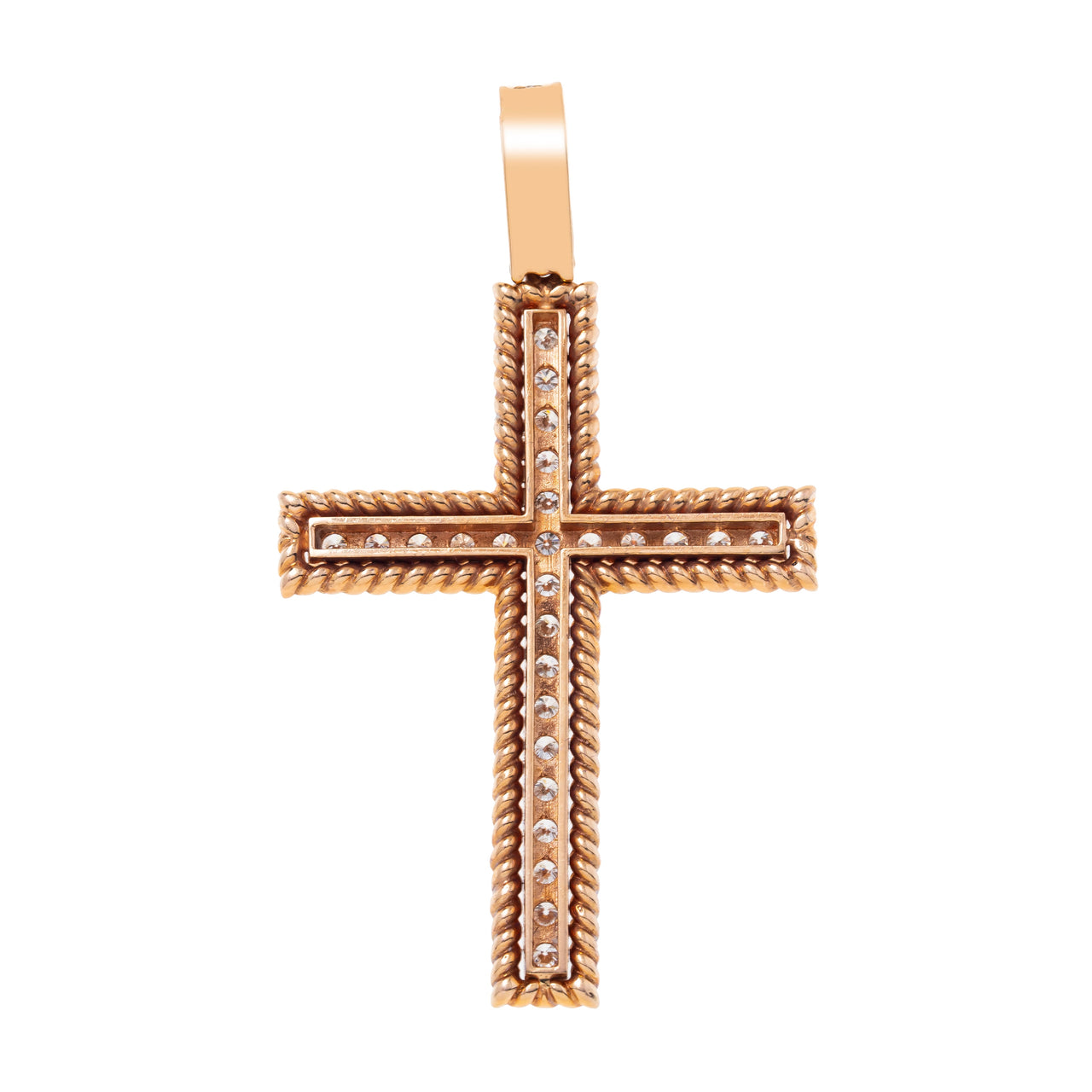 14k White Gold Diamond Cross 2.76 Ctw