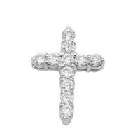 Thumbnail for 14k White Gold Lab Diamond Cross Pendant 0.95 ctw