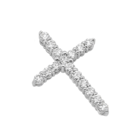 Thumbnail for 14k White Gold Lab Diamond Cross Pendant 2.50 ctw