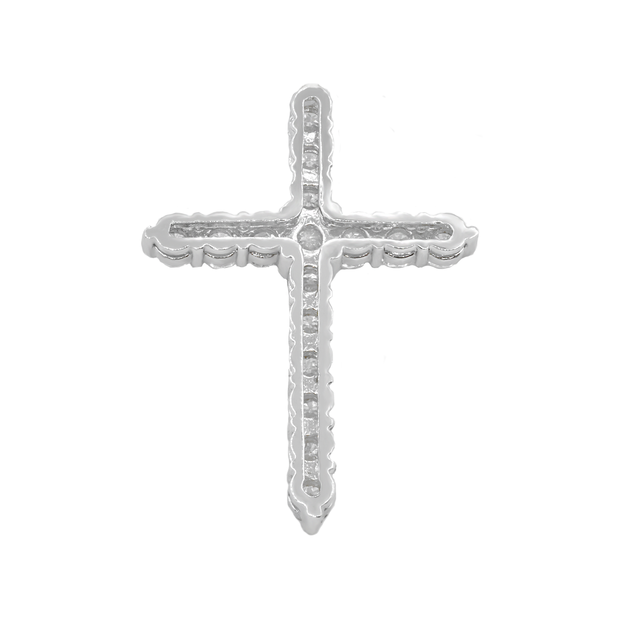 14k White Gold Lab Diamond Cross Pendant 2.50 ctw