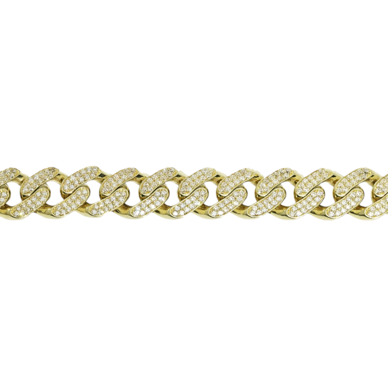 Yellow / 20 10k Gold CZ Cuban Chain 15 Ctw 13mm