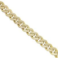 Thumbnail for Yellow / 20 10k Gold CZ Cuban Chain 15 Ctw 13mm