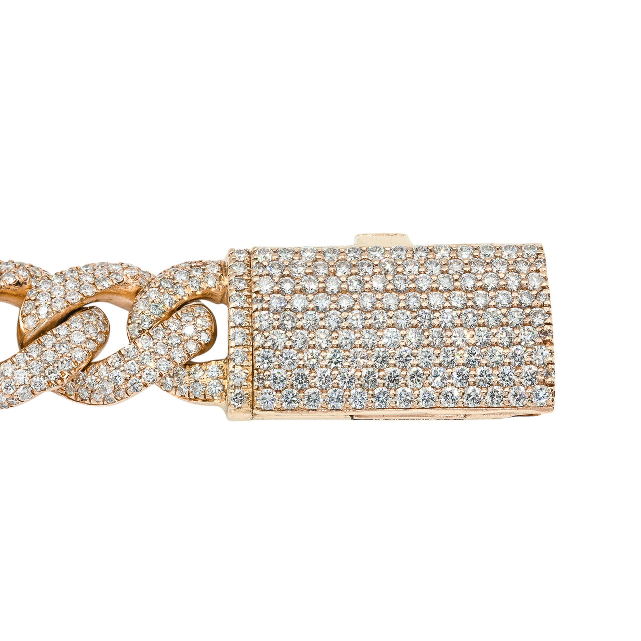 14k Rose Gold Diamond Pave Cuban 63 ctw  24.5in