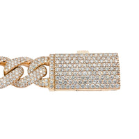 Thumbnail for 14k Rose Gold Diamond Pave Cuban 63 ctw  24.5in