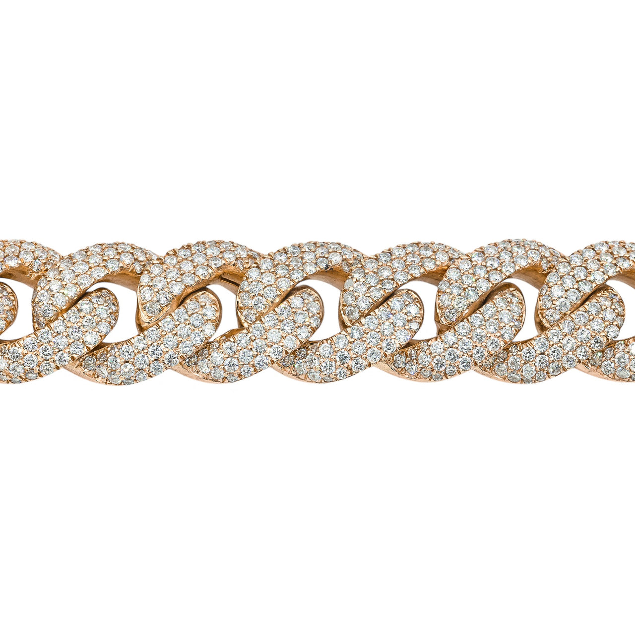 14k Rose Gold Diamond Pave Cuban 63 ctw  24.5in