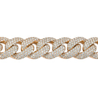 Thumbnail for 14k Rose Gold Diamond Pave Cuban 63 ctw  24.5in