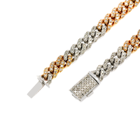 Thumbnail for 14k Two-Tone White & Rose Gold Diamond Cuban Chain 4.80ctw