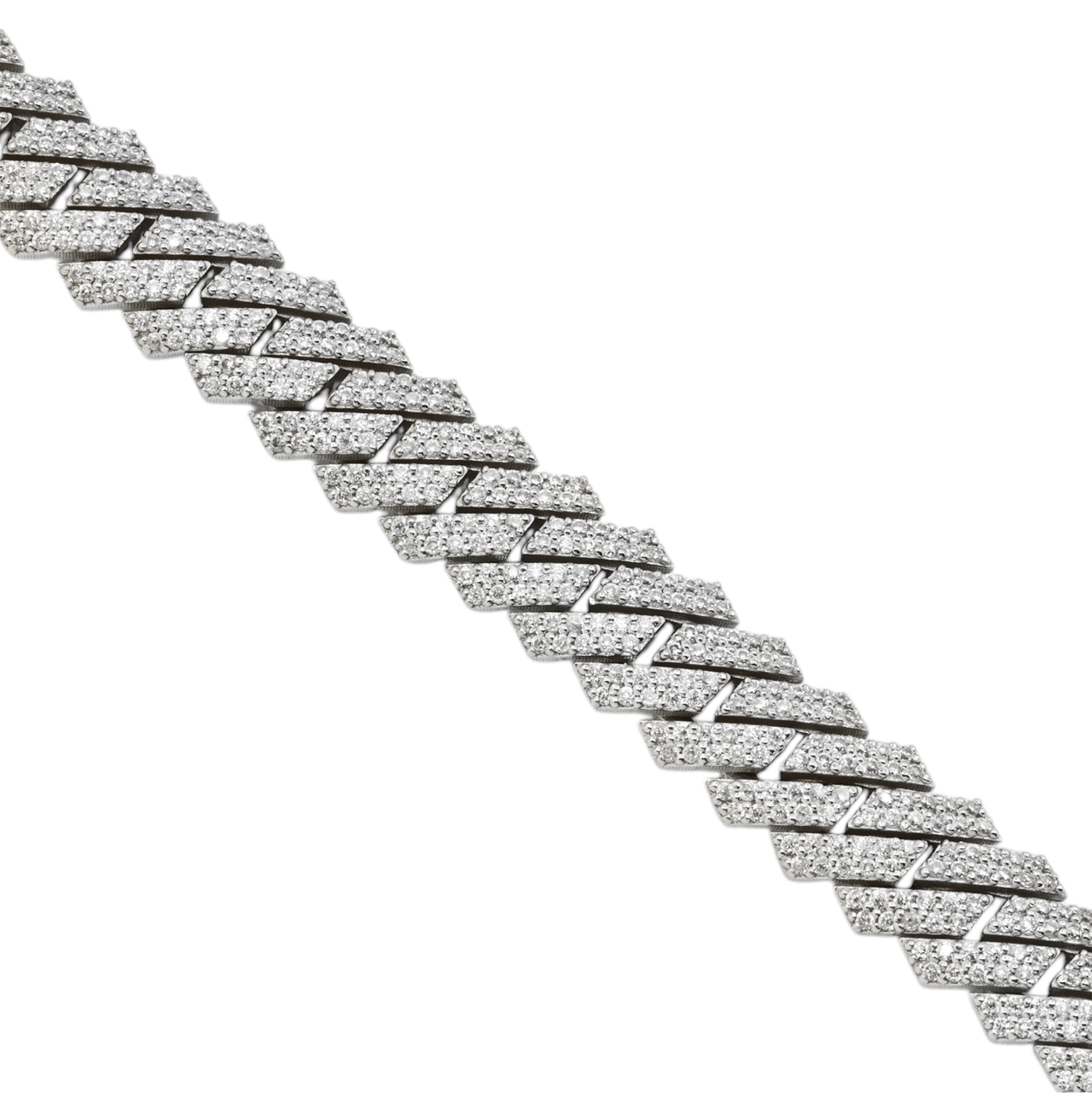 14k White Gold Lab Diamond Cuban Chain 8.5mm 8.49 ctw